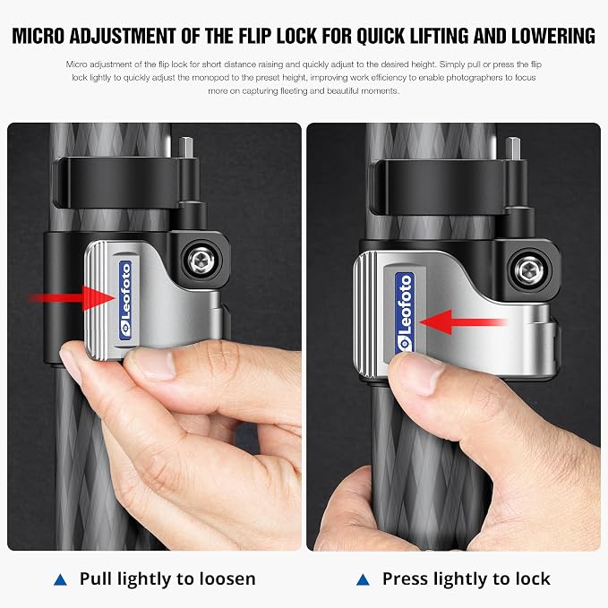 Carbon Fiber Lightweight Camera Monopod, Quick Lock System, MaxLoad 40kg - Image 3