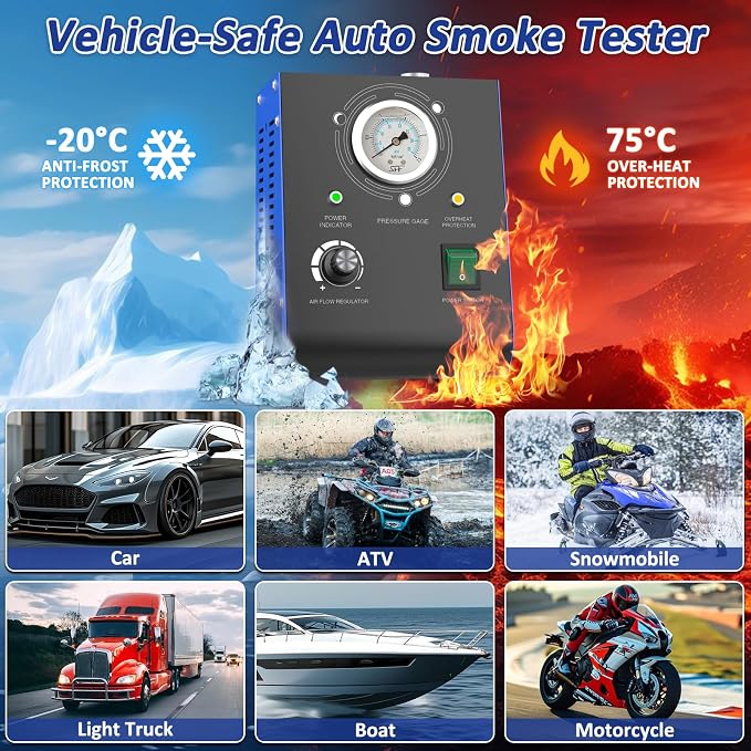 Automotive Smoke Machine Leak Detector, 19PSI Upgraded Dual Mode - Image 7