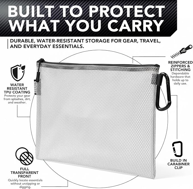 GOBAGS Air Production Extra-Small Clear Zipper Pouch – Cable Organizer & Travel - Image 2