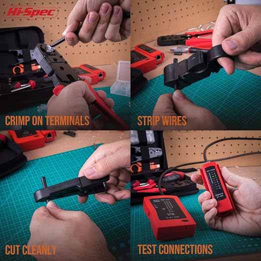 Hi-Spec 9pc Network Cable Tester Tool Kit Set - Image 6