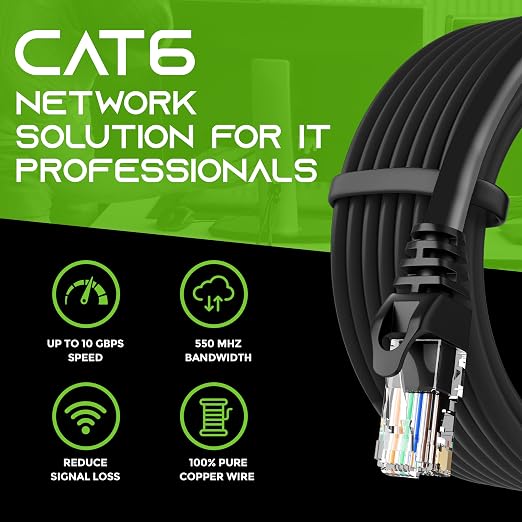 GEARit Cat 6 Ethernet Patch Cable 25 ft Black - Image 8