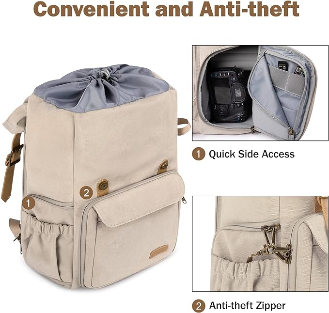 BAGSMART Camera Backpack, DSLR Camera Bag, Waterproof Camera Bag Backpack - Image 4