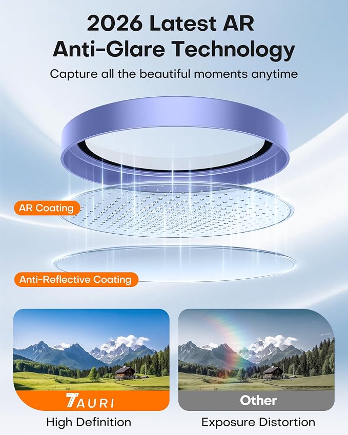 TAURI 2 Pack for iPhone 16/16 Plus Camera Lens Protector, Full Coverage - Image 2