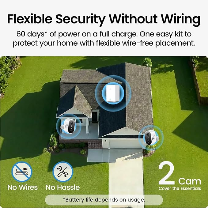aosu Security Cameras Wireless Outdoor Home System, True 2K HD, Color Night - Image 3