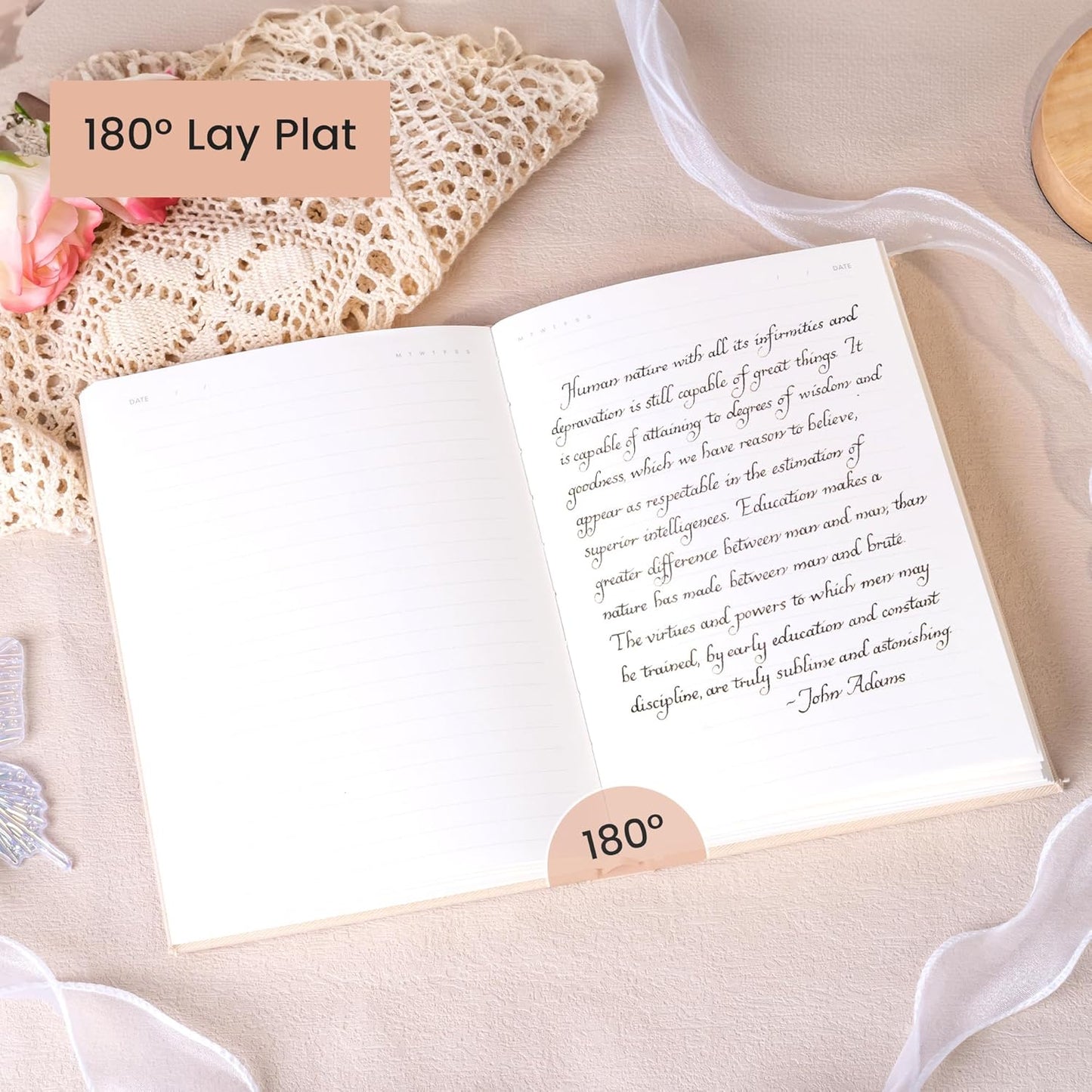 CAGIE Lined Journal Notebook for Women Girls, A5 Hardcover Linen Journals For Writing 256 Pages, Aesthetic Womens Diary, Gifts 8.3'' x 5.7'' Beige