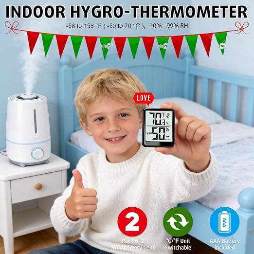 2-Pack Room Thermometer Indoor Hygrometer - Image 7