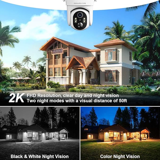 HOSAFE.COM Outdoor Security Camera Wireless, Free Cloud Storage, 360° PTZ - Image 7