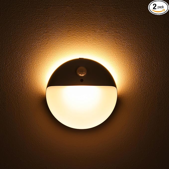 YUNLEX 2 Pack Toliet Lights, 2.6" Small Motion Sensor Battery Night Light by YUNLEX