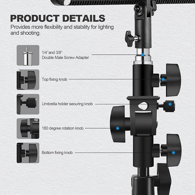 WELLMAKING U-Shape Camera Flash 180°Swivel Mount Bracket - Image 6