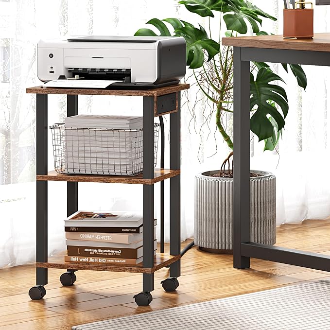 TUTOTAK 3 Tier Printer Stand, Rolling Printer Cart - Image 9
