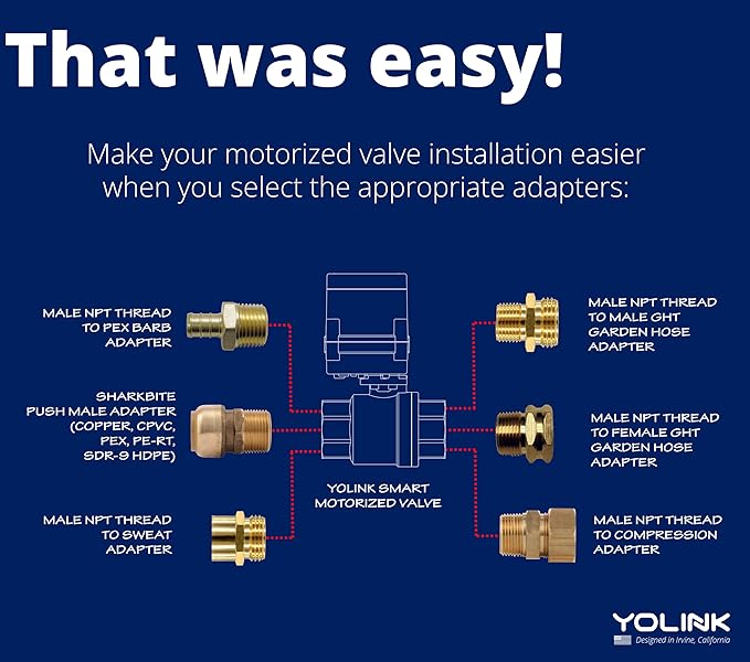 YoLink X3 Valve Controller Kit, 1-1/4" Brass Motorized Ball Valve, LoRa Long - Image 8