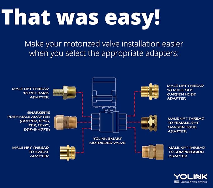 YoLink X3 Valve Controller Kit, 1/2" Brass Motorized Ball Valve, LoRa Long Range - Image 5