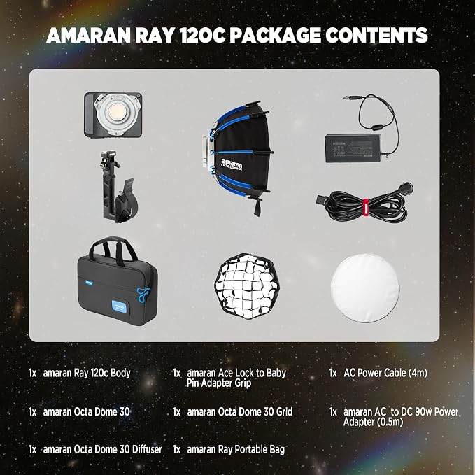 Amaran Ray 120c RGB LED Monolight, 120W Full Color COB Video Light - Image 7