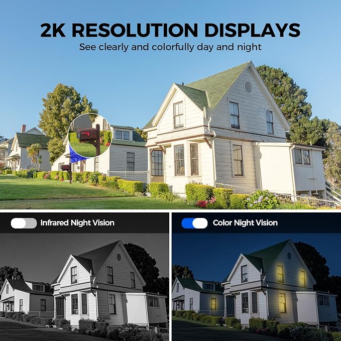 LITYMOL 2K 2.4g WiFi Security Cameras Wireless Outdoor, 360° View Solar Cameras - Image 4