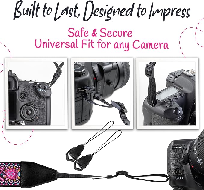 Art Tribute Camera Strap, Vintage Embroidered Neck Shoulder & Crossbody Camera - Image 7