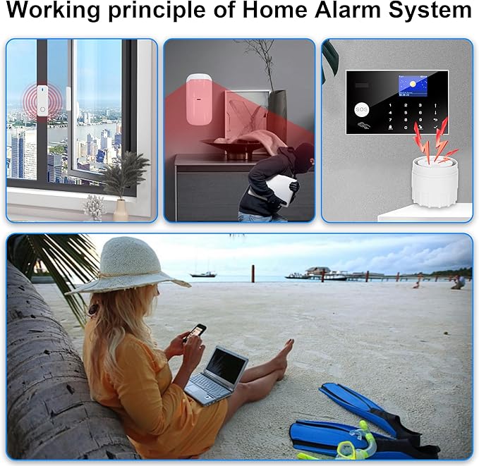 Home Security System with Camera, WiFi + GSM Home Alarm Kit with Phone App Alert - Image 3