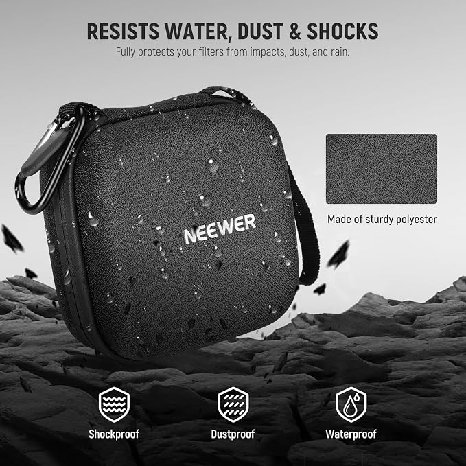 Neewer Storage Bag for 9 x 9 cm Filter, Shockproof Dustproof Waterproof - Image 2