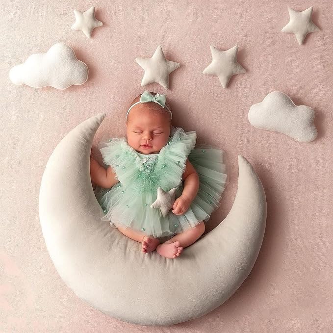 IGMaryBox Baby Moon Star Pillow Newborn Posing Pillow Newborn Photography - Image 6