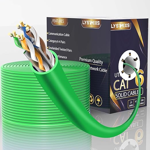 Cat6 Ethernet Cable 1000FT Channel Test Pass, Cat6 1000ft Ethernet Cable 23AWG by Lysymixs