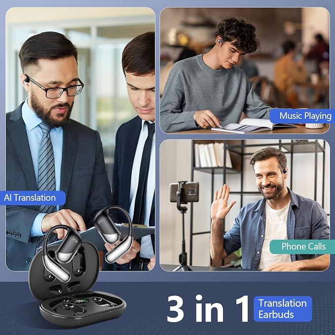AI Open Ear Headphones Translation Earbuds, Real-Time 2-Way Language Translator - Image 5