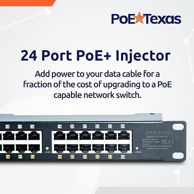 PoE Texas 24 Multi Port PoE+ Injector - Image 2