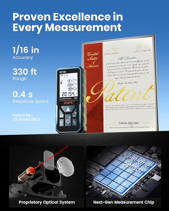 DTAPE 330 Ft Laser Measuring Tool, Fathers Day Dad Gifts, High-Accuracy Laser - Image 2