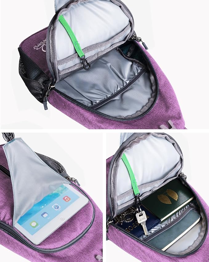WATERFLY Small Hiking Sling Bag: Crossbody Sling Backpack Chest Bag Daypack - Image 5