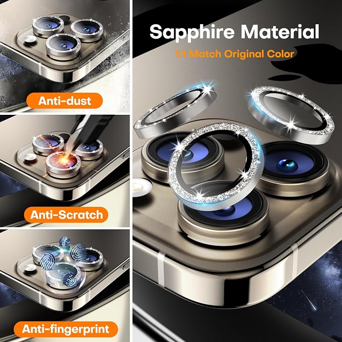 for iPhone 16 Pro/iPhone 16 Pro Max Camera Lens Protector, Tempered Glass - Image 3