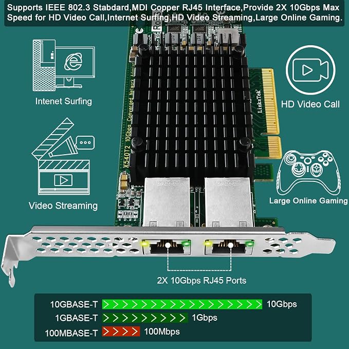 X540T2 Dual 10GbE RJ45 Ports Converged Ethernet Adapter - Image 4