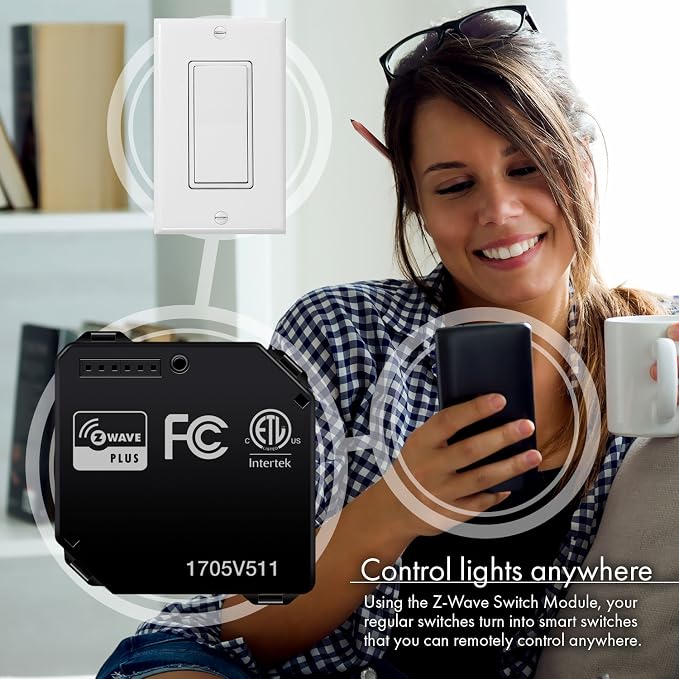 Z-Wave Plus Relay, Hidden Smart Switch Wireless Remote Control to Lights and - Image 7