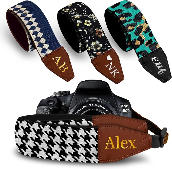 Art Tribute Custom Black White Sketch Camera Strap by ArtTribute