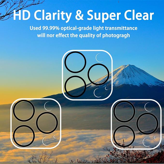 【3 Pack】Dengduoduo Tempered Glass Camera Lens Protector - Image 3