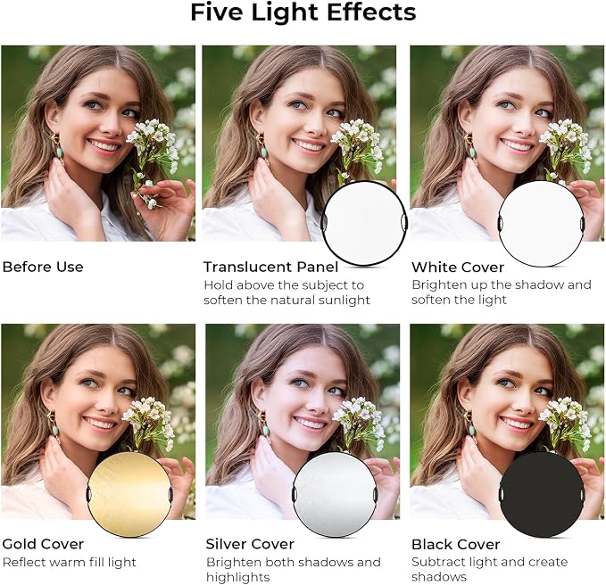 K&F CONCEPT 43''/110cm 5-in-1 Light Reflector - Image 3