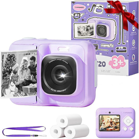 Instant Print Camera for Kids, Christmas Birthday Gifts for Girls Boys Age 3-12 by TYPONOS