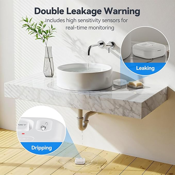 TECKNET WiFi Water Leak Detectors, Leak & Drip Alert - Image 3