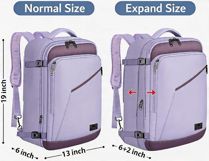 MATEIN Purple Travel Backpack, Large Capacity Carry on Backpack - Image 5