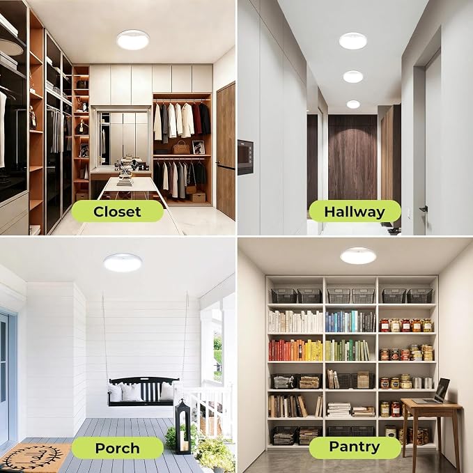 hepside 8.7Inch Motion Sensor Ceiling Light Wired, 3000K/4000K/6500K LED Flush - Image 6