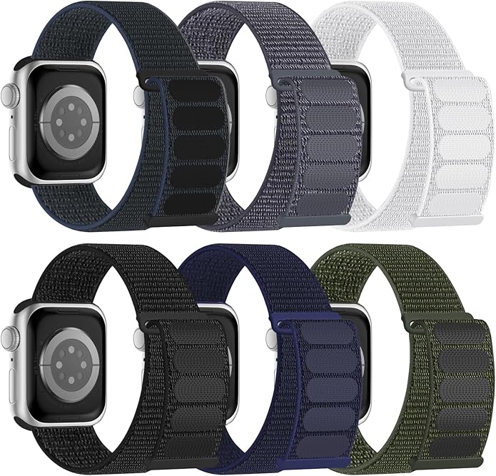 6 Pack Sport Nylon Loop Band Compatible by Honeystraper