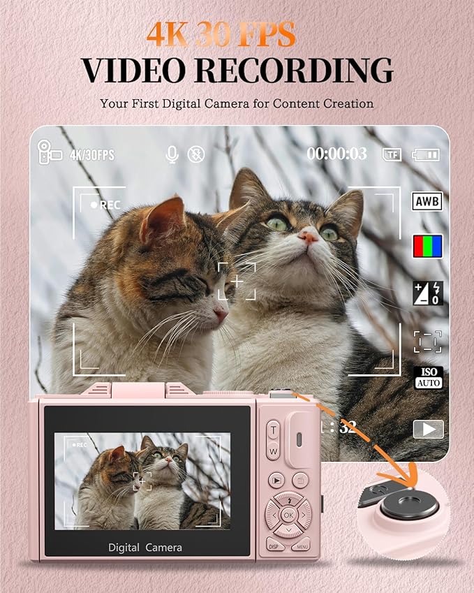 4K Digital Camera for Beginners & Teens, Compact Vlogging Camera - Image 2
