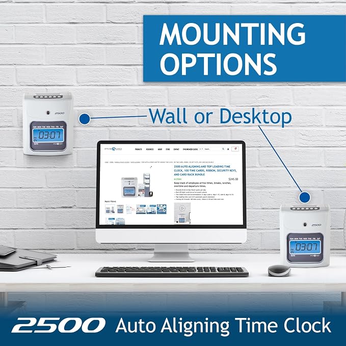 Pyramid Time Systems Small Business 2500 Time Clock Bundle, Unlimited Employees - Image 5