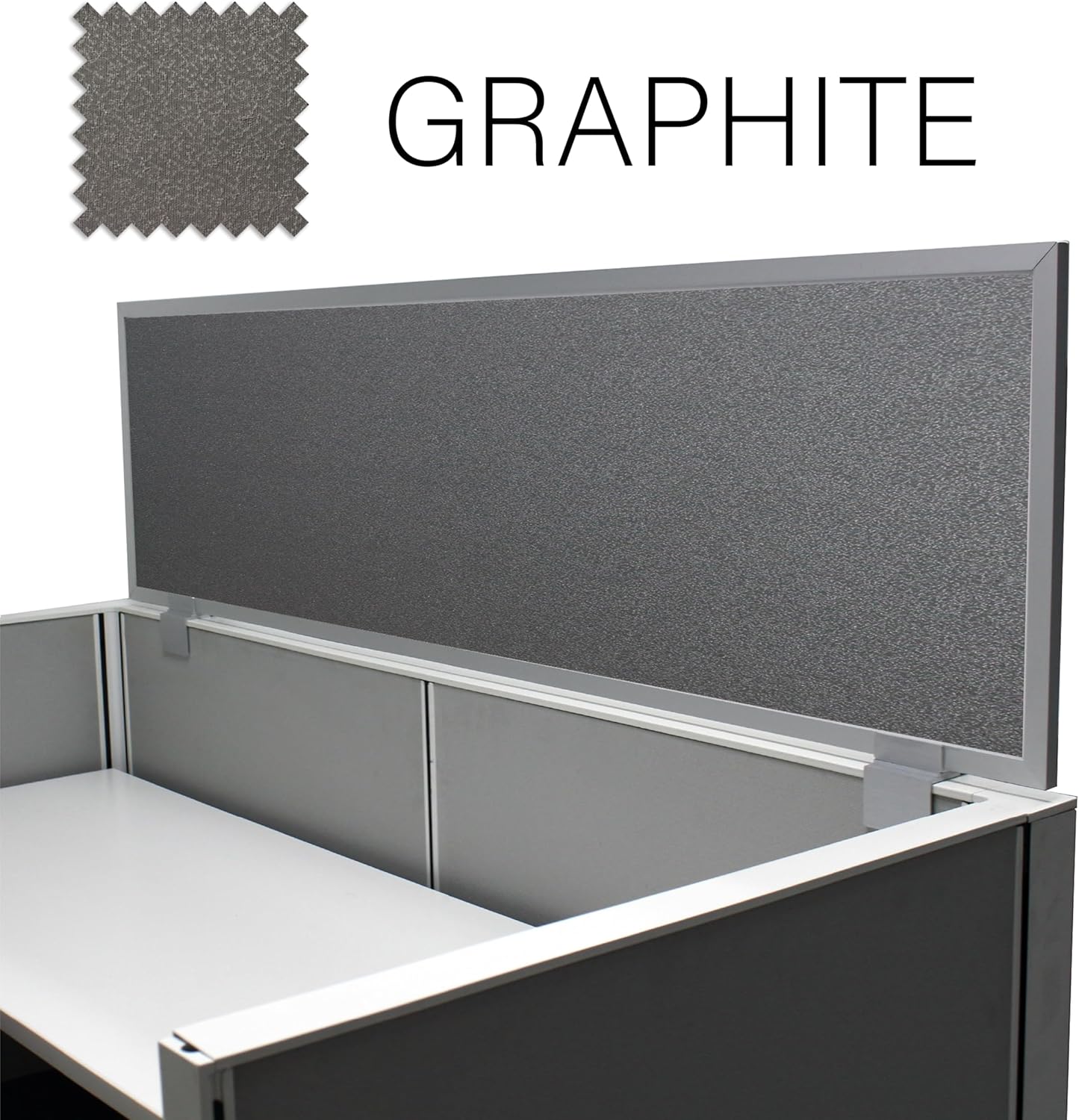 OBEX Acoustical Cubicle Privacy Screen Extender Desk Panel & Office Divider, Add Separation & Block Noise, 18" x 42", Graphite
