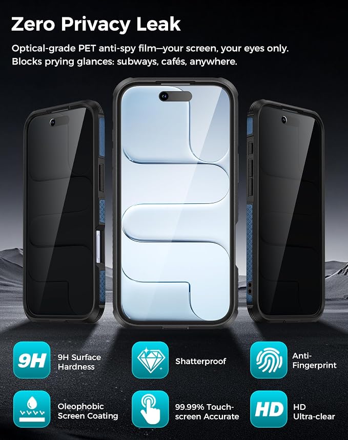 Goton for iPhone Air Case with Privacy Tempered Glass Screen Protector & Camera - Image 5