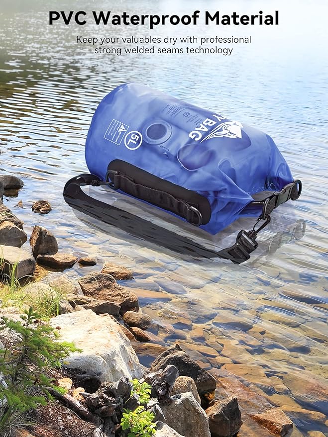 HEETA Dry Bag Waterproof for Women Men, 5L/10L/20L/30L/40L Roll Top Lightweight - Image 3