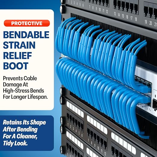 Everest Ultra Slim Cat6a Ethernet Patch Cables 0.5ft Blue - Image 3