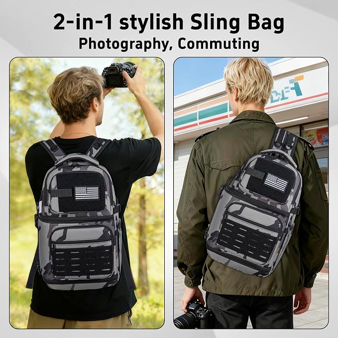 TORIBIO Camera Sling Bag, DSLR/SLR/Mirrorless Camera Bag - Image 8