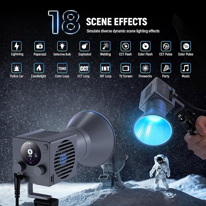 NEEWER 60W Portable RGB LED Video Light Handheld Fill Light, APP/2.4G/Panel - Image 4