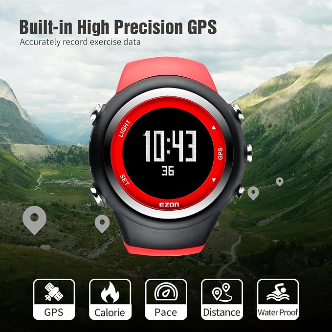 EZON GPS Running Watch with Distance Pace Alarm and Calorie Counter and - Image 3