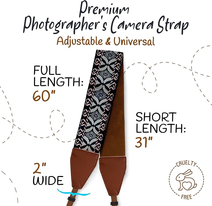 Art Tribute Camera Strap For Photographers Padded Universal Fit Neck Shoulder & - Image 5