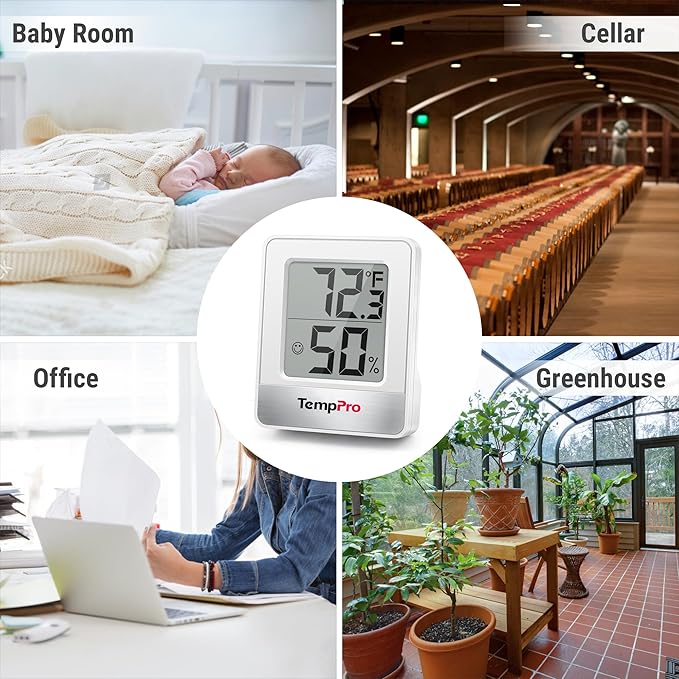 TempPro TP49 2 Pieces Digital Hygrometer Indoor Thermometer Humidity Meter Mini - Image 8