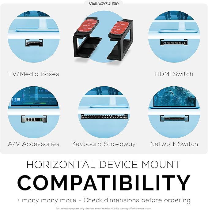 Screwless 1.5" Wide Horizontal Cable Box Mount, Streaming Media Devices & More - Image 2